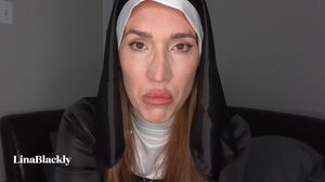 Mother Superior Nun - cosplay busty mom in solo masturbation - fake tits
