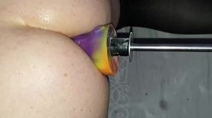 'Gettign fucked by Spocks Cock dildo on the fucking machine'