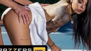 Brazzers - Tattooed Gina Valentina gets humped on the tennis court