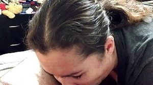 Lorie Cree sucks cock and swallows her lovers cum.
