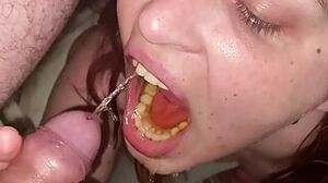 Slave slut mouth served as a toilet