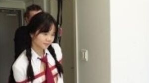 Shibari session and squirting with 18yo Japanese schoolgirl Baebi Hel - robe bondage - BDSM